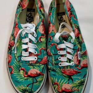 Vans Teal Flamingo Print Sneakers